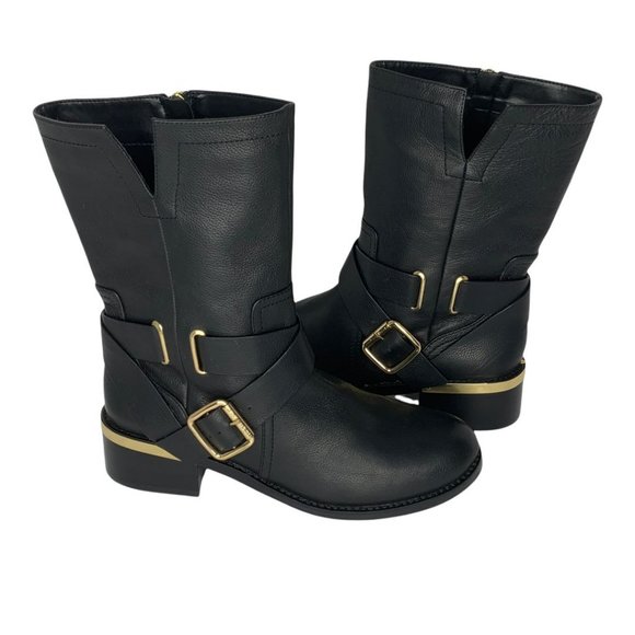 Vince Camuto Wethima Leather Moto Boots 